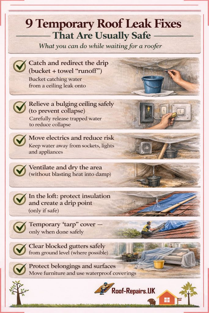 9 Temporary Roof Leak Fixes That Are Usually Safe