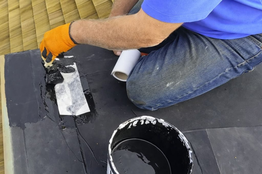 EPDM Rubber Flat Roof Seam Leak repair