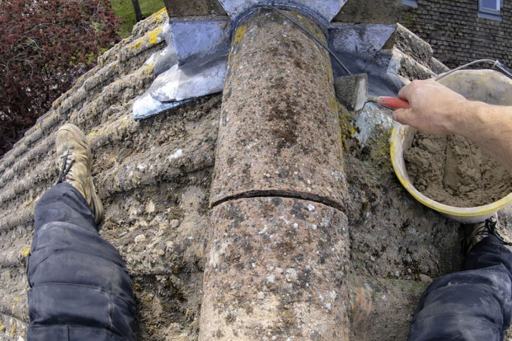 loose ridge tile repairs with muck and cement