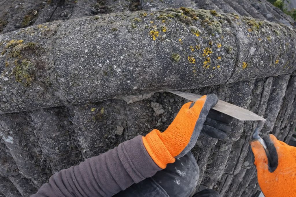ridge tile repointing - roofing repairs