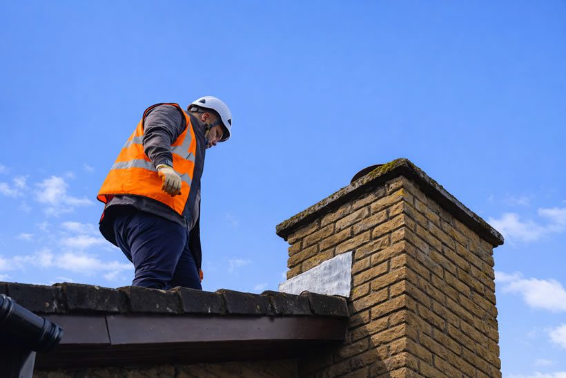 roof inspection chimney flashing