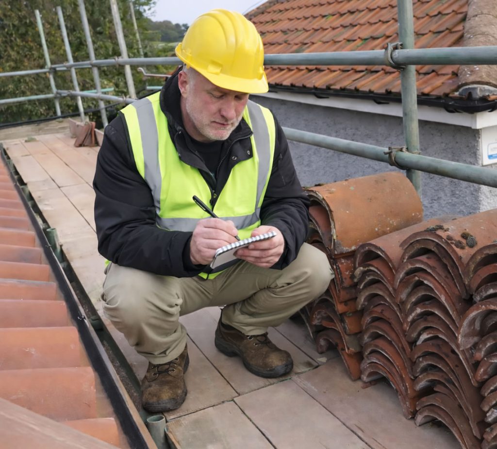 roof repair cost calculator - roofer calculating price